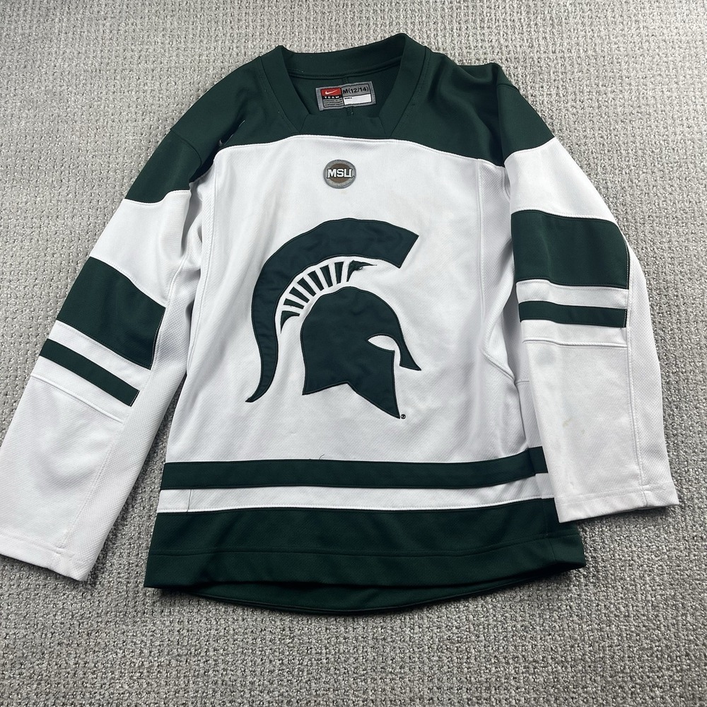 Michigan State Spartans NCAA Nike Team Hockey Jersey Youth Boys Medium Green